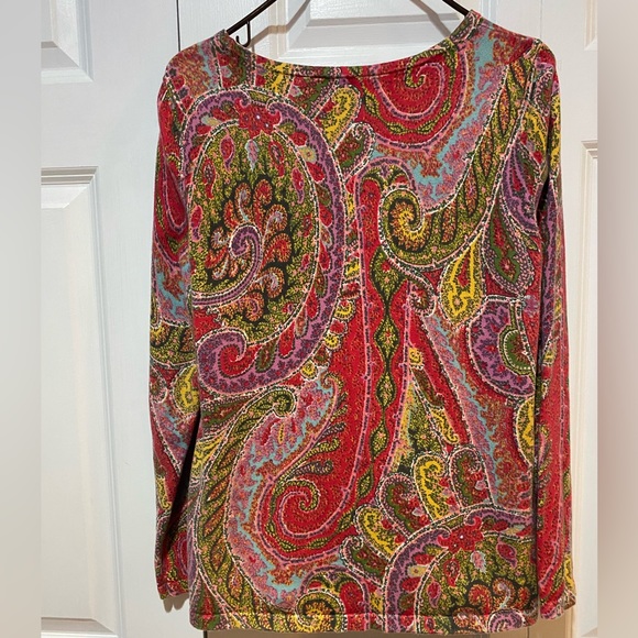 Talbots 100% Cotton Multicolor Sweater Size Medium - Picture 2 of 4